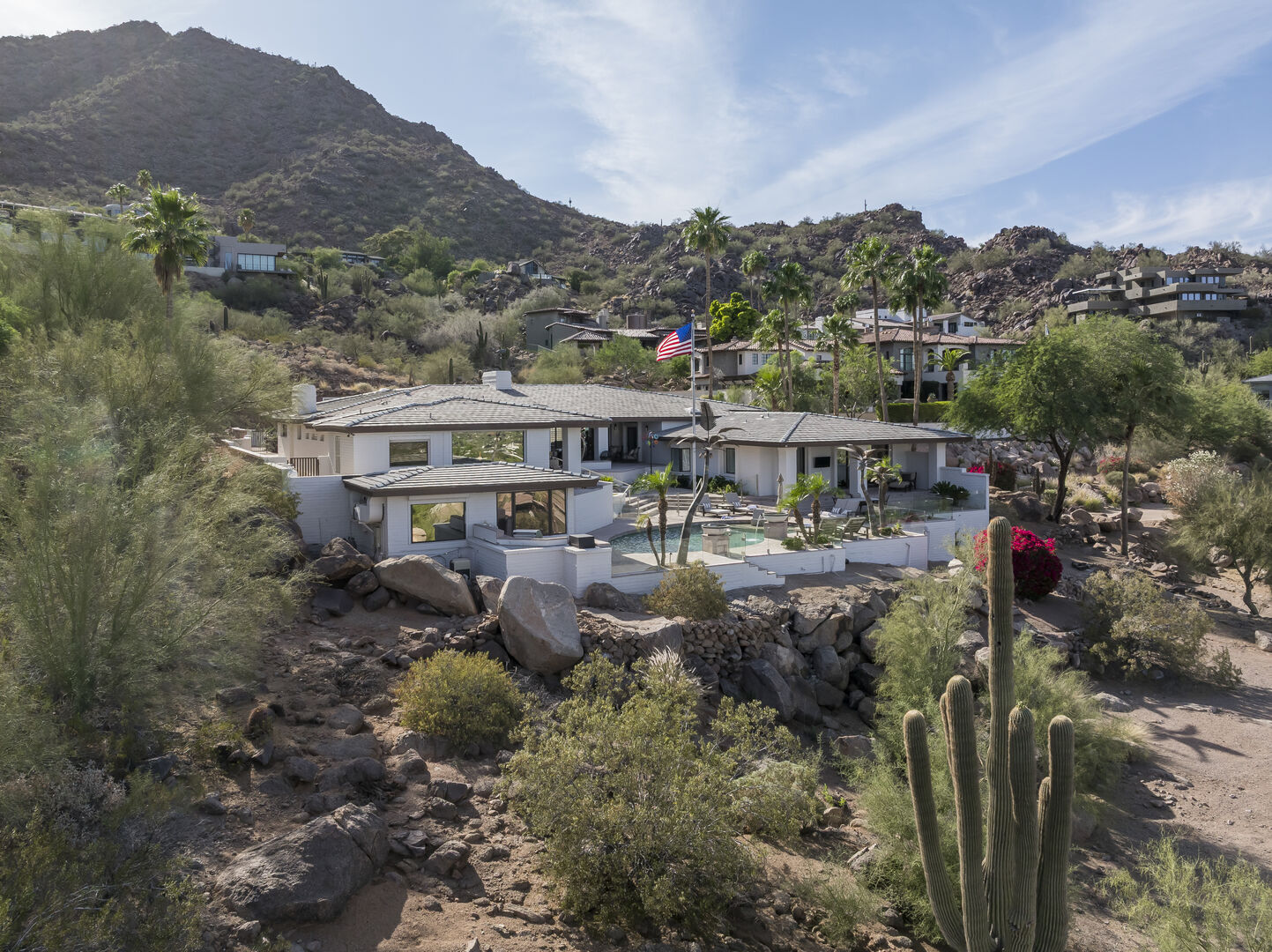 Mirrored Palms on its Paradise Valley hillside